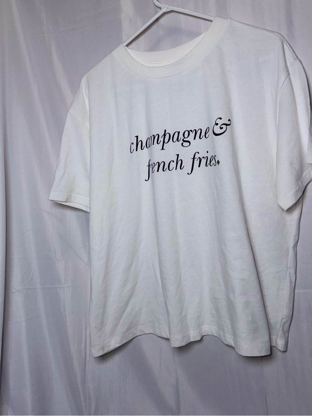 Champagne & French Fries White Short Sleeve Tee